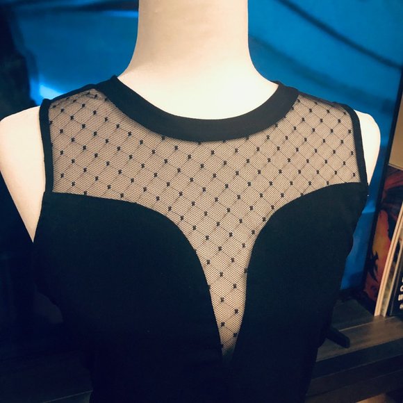 Black peplum with lace sleeveless top Size M Chelsea28 - Picture 2 of 5